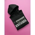 thumbnail image 3 of "be Stronger Than Your Excuses" Hoodie Women -Image by Shutterstock, Female x-Large, 3 of 4