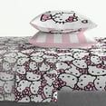 thumbnail image 2 of Hello Kitty Stripes & Hearts Queen Size Sheet Set Super Soft Piece Bedding Set Microfiber Sheets Include Reversible Pillow Covers, 2 of 6