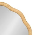 thumbnail image 3 of Kate and Laurel Rahfy Boho Scalloped Round Rattan Mirror, 26 Inch Diameter, Natural Wood, Decorative Round Wavy Mirror with Authentic Rattan Frame for Boho Wall Decor, 3 of 8