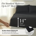 thumbnail image 5 of Southshore Fine Linens 3 Piece Sheet Set, 14-Inch Deep Pocket Bed Sheets with Fitted Sheet and Flat Sheet, Extra Soft Brushed Microfiber, Wrinkle Free, Fade Resistant, California King , Black, 5 of 7