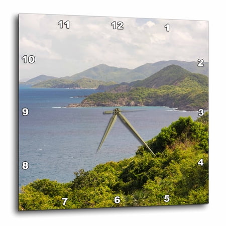 3drose, Us Virgin Island, St Thomas. North Shore St Thomas Vista, 15x15 Wall Clock