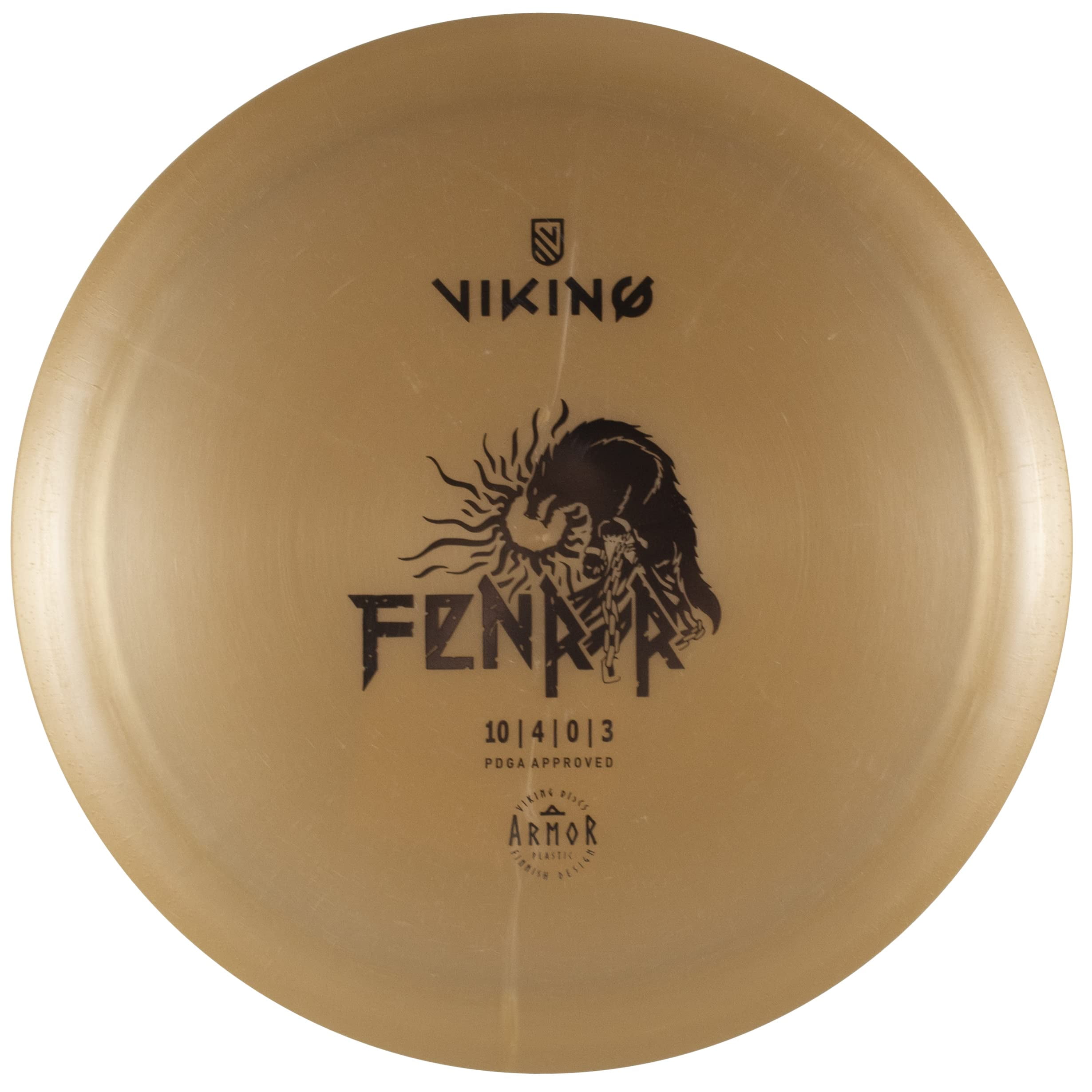 Viking Discs Fenrir Armor Plastic| Distance Driver |Intermediate Disc Golf Driver [Stamp Color & Color Shade May Vary] (173-176g, Brown)