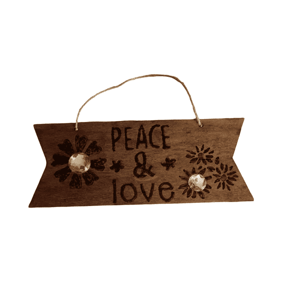 Skye's Creations Wood Peace & Love Sign