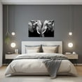 thumbnail image 2 of ZHONGYUTONG Black and White Elephant Canvas Wall Art African Forest Wildlife Pictures Prints Animals Paintings Office Wall Decor Framed (12.00" x 18.00"), 2 of 6