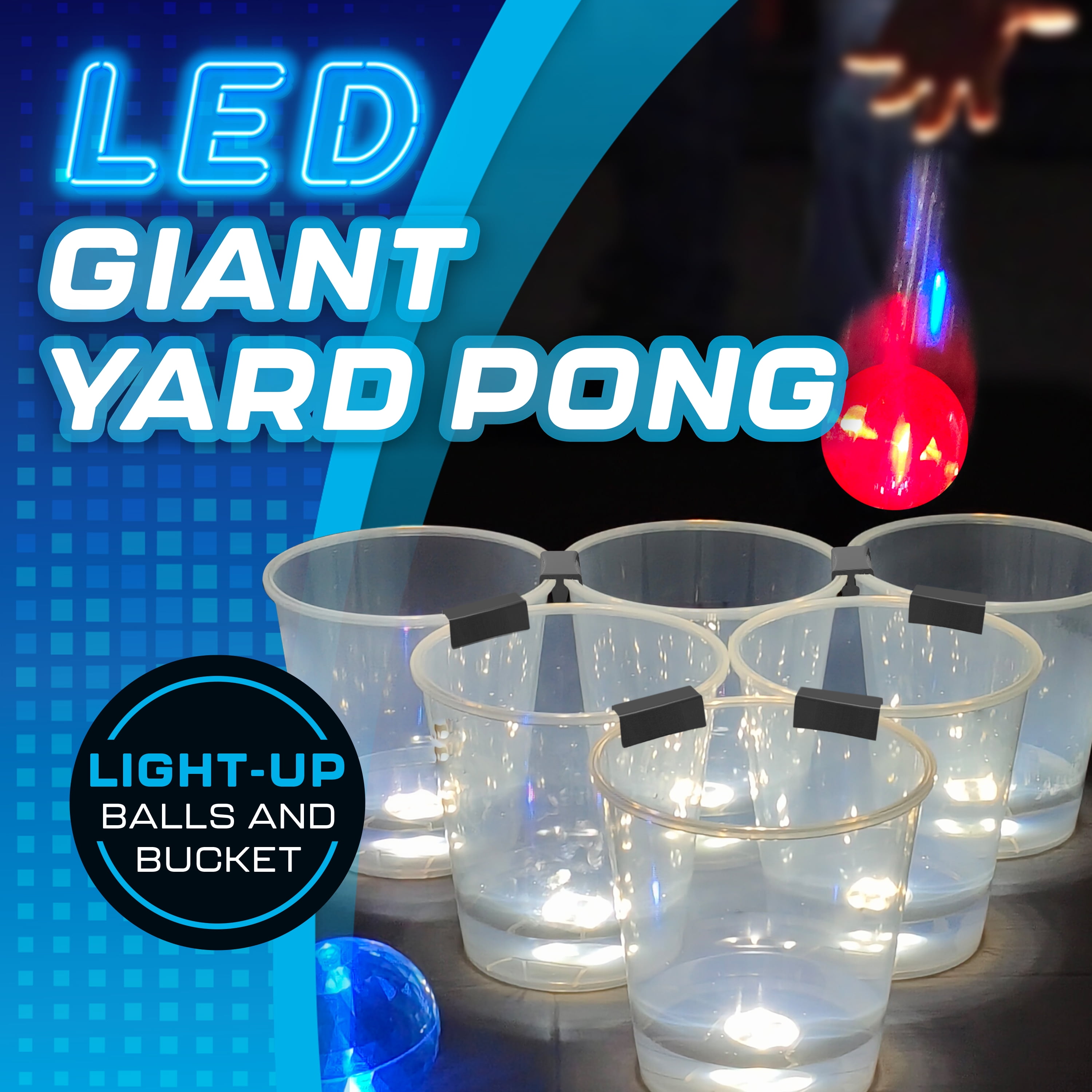 Giant LED Yard Pong, Outdoor Lawn Games, Family Games, for All Ages, by MinnARK