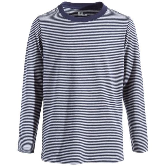 MSRP $16 Epic Threads Big Boys Micro Striped Shirt Gray/Blue Size Large