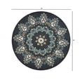 thumbnail image 2 of 4â€™ Round Black Floral Paradise Area Rug, 2 of 9