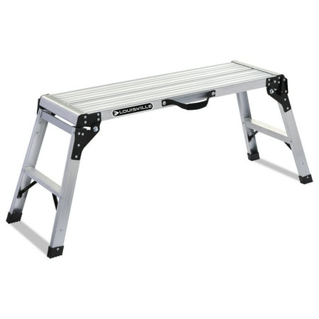 - Louisville Aluminum Mini Working Platform Step Stool, 225 lb Cap, Aluminum