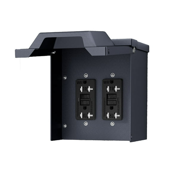 WRTR GFCI Outlet, Double Outlets Weather Proof Outdoor Socket Box 3R Enclosure for Public Places