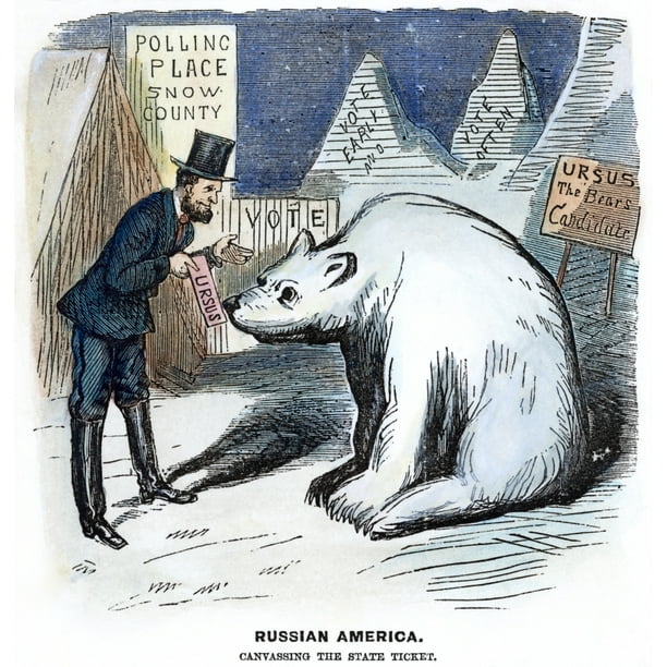 Cartoon Alaska Purchase 1867 An American Cartoon Showing A Politician