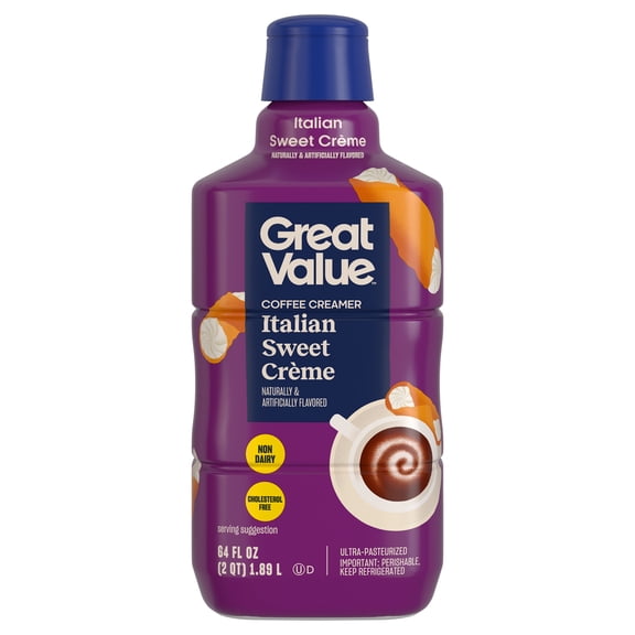 Great Value Italian Sweet Creme Coffee Creamer, 64 fl oz