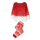 thumbnail image 5 of Conjuntos de pijamas familiares a juego Fiomva con estampados de Papá Noel, pijamas navideños para hombres, mujeres y niños., 5 of 8