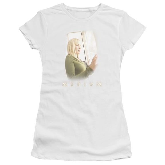 Medium White Light Junior Women's Sheer T-Shirt White