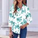 thumbnail image 5 of Camisa Impresa de Manga Larga Casual de las Mujeres con Cuello en V, Blusa con Botones para Uso Diario Y Estilo Callejero, 5 of 6