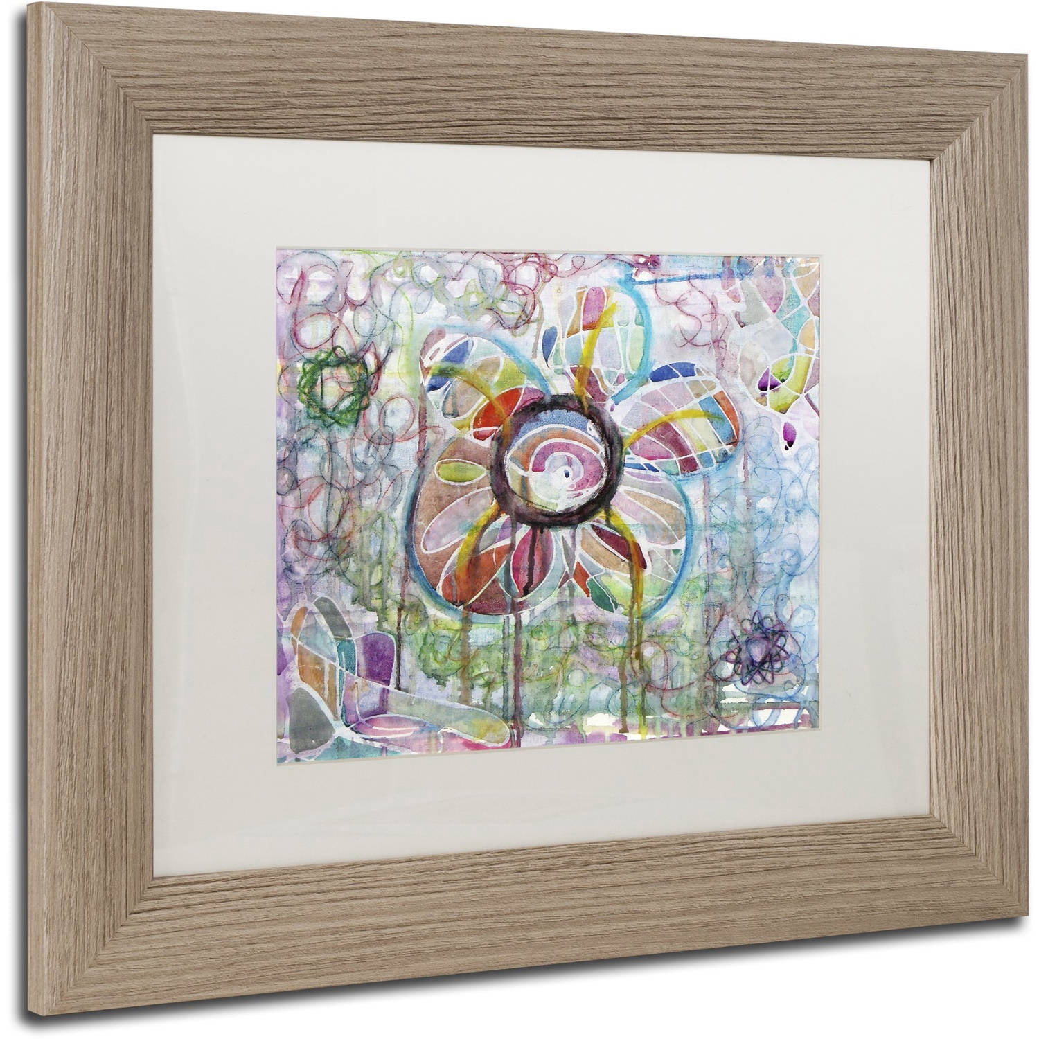 Trademark Fine Art "Introspective" Canvas Art by Lauren Moss White Matte, Birch Frame