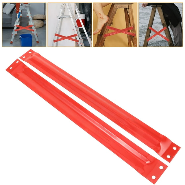 ORDDIART 2 Pcs Tiges d'Échelle Télescopiques Accessoires d'Échelle en Métal Rouge Légers et Durables