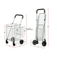 thumbnail image 3 of Costway Folding Shopping Cart Jumbo Basket Rolling Utility Trolley Adjustable Handle New, 3 of 9