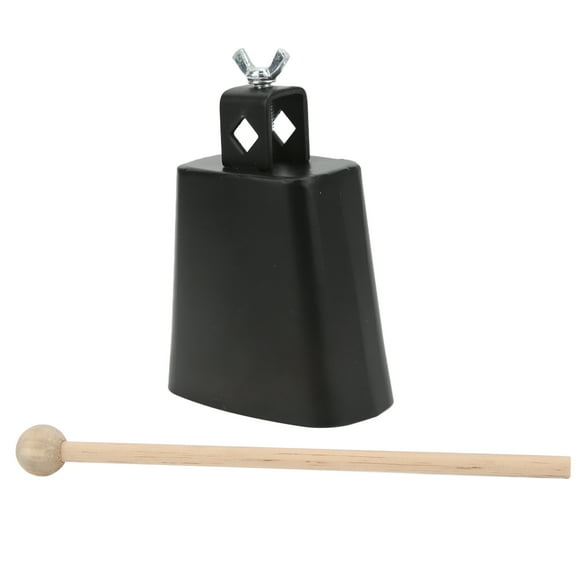 Cencerro de metal para hacer ruido, instrumento de percusión manual, con baqueta para batería, 4 pulgadas/10,2 cm