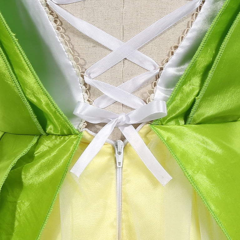 Tiana Princess Dress for Girls Cosplay Party Dress Up w/Crown 3-10Year -  Walmart.com