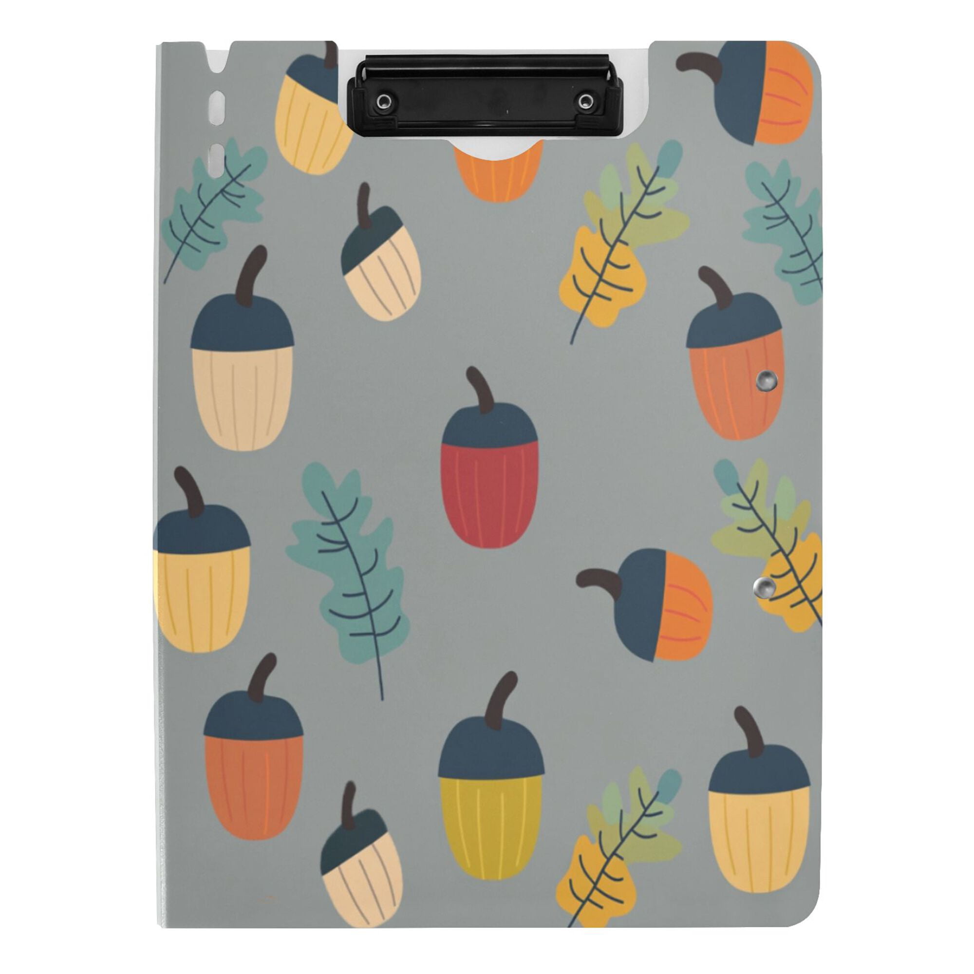 FORMRS A4 Clipboard Folder with Pen Holder Horizontal Foldable School Office Binder, Cute Acorns Pattern