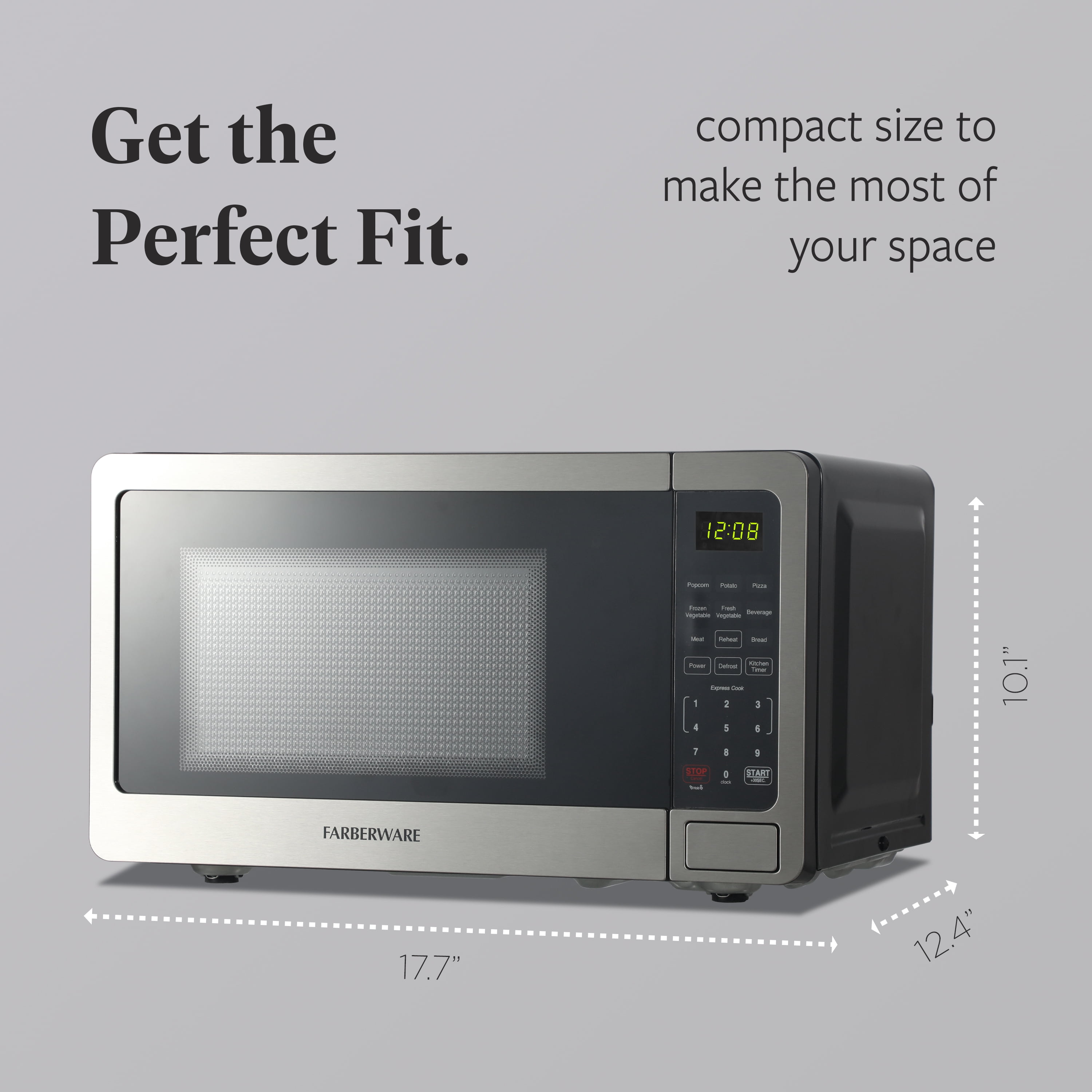 Farberware Countertop 0.7 cu. ft. Microwave, Stainless Steel