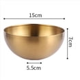 thumbnail image 3 of 2X de Ensalada de Acero Inoxidable de Gran Capacidad Recipiente de Comida de Cocina Coreano Tazón de Ramen de Fideos de Arroz de Sopa, Dorado, 15X7 CM, 3 of 5