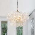 thumbnail image 3 of Luxury Ribbed Glass Globe Cluster Bubble Chandelier - Brass, Nickel Nickel/8-Light, 3 of 5