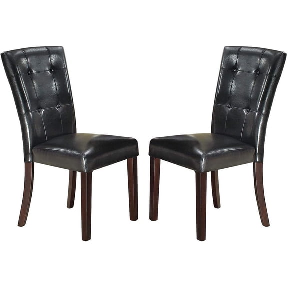 Xukmct 2 Pack Black Faux Leather Side Chair Dining Chair for Home, Living Room, Dining Room