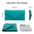 thumbnail image 4 of HAWEE Card Wallet RFID Blocking Envelope Style Tri-fold Checkbook Clutch Slim Vegan Leather 2 ID Windows with Coin Pocket, Green, 4 of 7