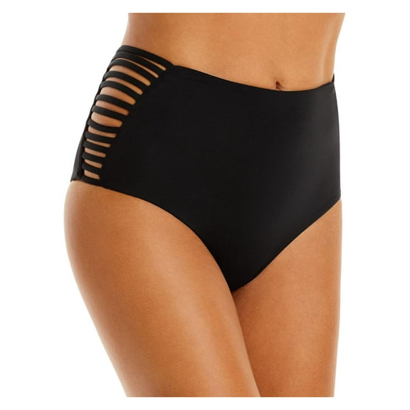 L Space Womens Harrington Straps Bitsy Cut Bikini Swim Bottom Black S