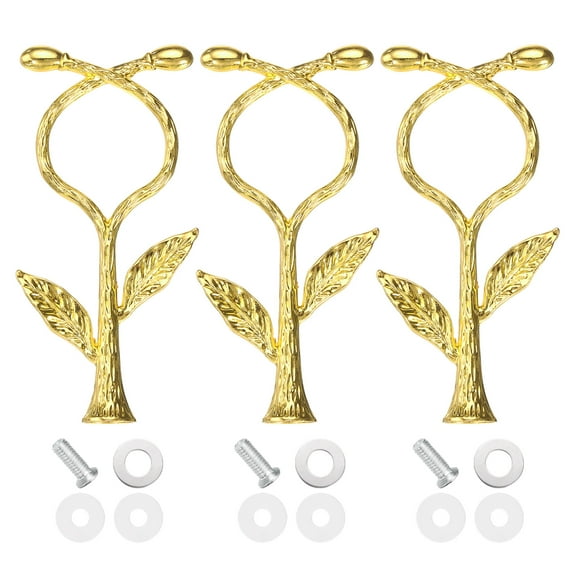Uxcell 1-Tier Cake Tray Stand Handle 3 Set Metal Cake Stands Holder Cupcake Dessert Plate Hardware Fitting Holder Rod Stand Handle for Wedding Party Festival, Gold (Vine)