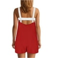 thumbnail image 5 of ABATAB Summer Rompers for Women Built in Bra Sleeveless Outfits Color Block Wide Leg Romper Trendy Jumpsuit, 5 of 5