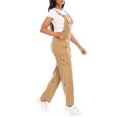 thumbnail image 4 of QELUSQELUS Women Dungaree Bib Overall Multi Functional Pockets Solid Outwear Cargo Jumpsuit, 4 of 5