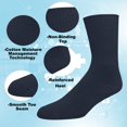 thumbnail image 4 of EMEM Apparel Women's Ladies Diabetic Circulatory Non-Binding Top Loose Top Casual Crew Mid Calf Cotton Seamless Toe Socks 3-Pack Navy 9-11, 4 of 5