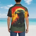 thumbnail image 4 of Sikiie Hawaiian Style Bald Eagle Print Men's Hawaiian Shirt, Summer Beach Button Pocket Short Sleeve T-Shirt,Large, 4 of 7