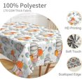 thumbnail image 3 of 60x84inches Fall Rectangle Tablecloth Thanksgiving Autumn Harvest Blue Orange Pumpkin Table Cloth Polyester Fabric Washable Table Cover for Kitchen Dining Room Picnic Patio Party Decorations, 3 of 7