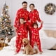 thumbnail image 1 of Pijama de polar grueso rojo de manga larga con capucha y astas en 3D con estampado de ciervos para toda la familia a juego para Navidad, 1 of 5