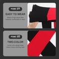 thumbnail image 2 of Medias de moda de doble color con empalme AB, izquierda y derecha - Talla única (Negro y Rojo), 2 of 6