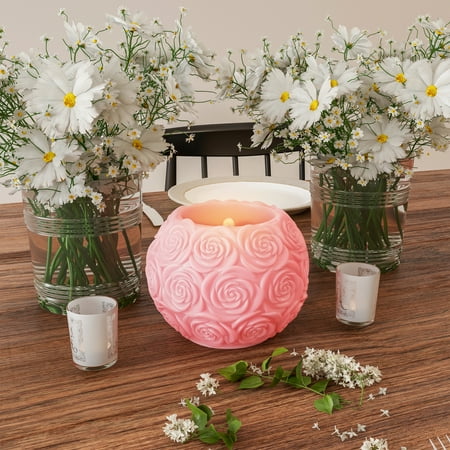 Nike Sphere Control (LED Candle with Remote Control-Rose Ball Design Scented Wax, Realistic Flickering or Steady Flameless Sphere Light-Ambient Home Decorby Lavish)
