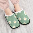 thumbnail image 4 of Women's Men's Slippers, Non-Slip Travel Unisex Fleece House Shoes Cute Daisy Flower, 4 of 7
