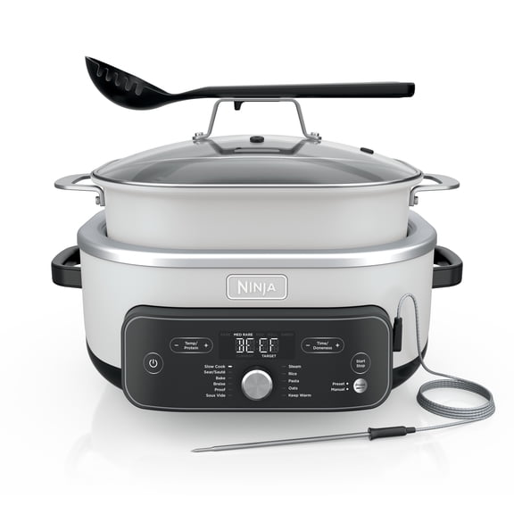 Ninja 17-in-1 PossibleCooker PRO 8.5 Qt Multi-Cooker, Slow Cook, Bake, Sear, with Smart Cook System,Oven Safe Pot to 500°F, MC2052CO White