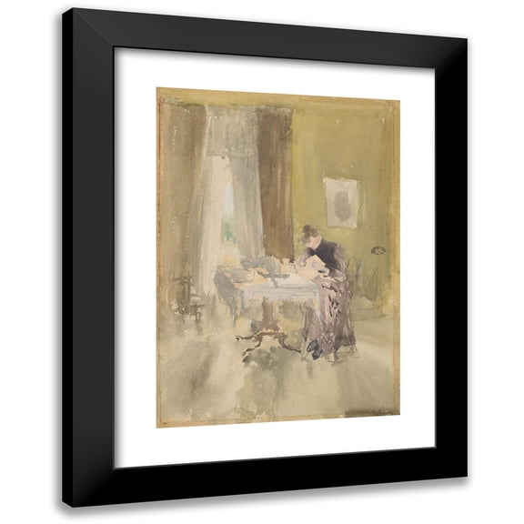 James Abbott McNeill Whistler 11x14 Black Modern Framed Museum Art Print Titled - Violet and Amber-Tea (1882-1884)