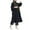 Blue, variant on Elegant Women's Long Sleeve Button Down Abaya Casual Dress Dubai Fashion