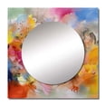 thumbnail image 2 of Designart "Whirling Color Dance I" Minimalism Square Mirror For Wall Decor - Large Orange Square Printed Wall Mirror Art - Square Transitional Mirror - Wall Mounted Square Large Mirror, 2 of 5
