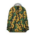 thumbnail image 3 of Sunflower and Leaf Black Pattern Backpack for School, Cute School Bag with Adjustable Shoulder Straps and Padded Back, 15.3"x11"x7.1", 3 of 5