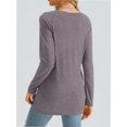 thumbnail image 6 of Long Sleeve Shirts for Women Fall Outfit Fashion Casual T Shirt Round Neck Basic Loose Tunic Tops, 6 of 6