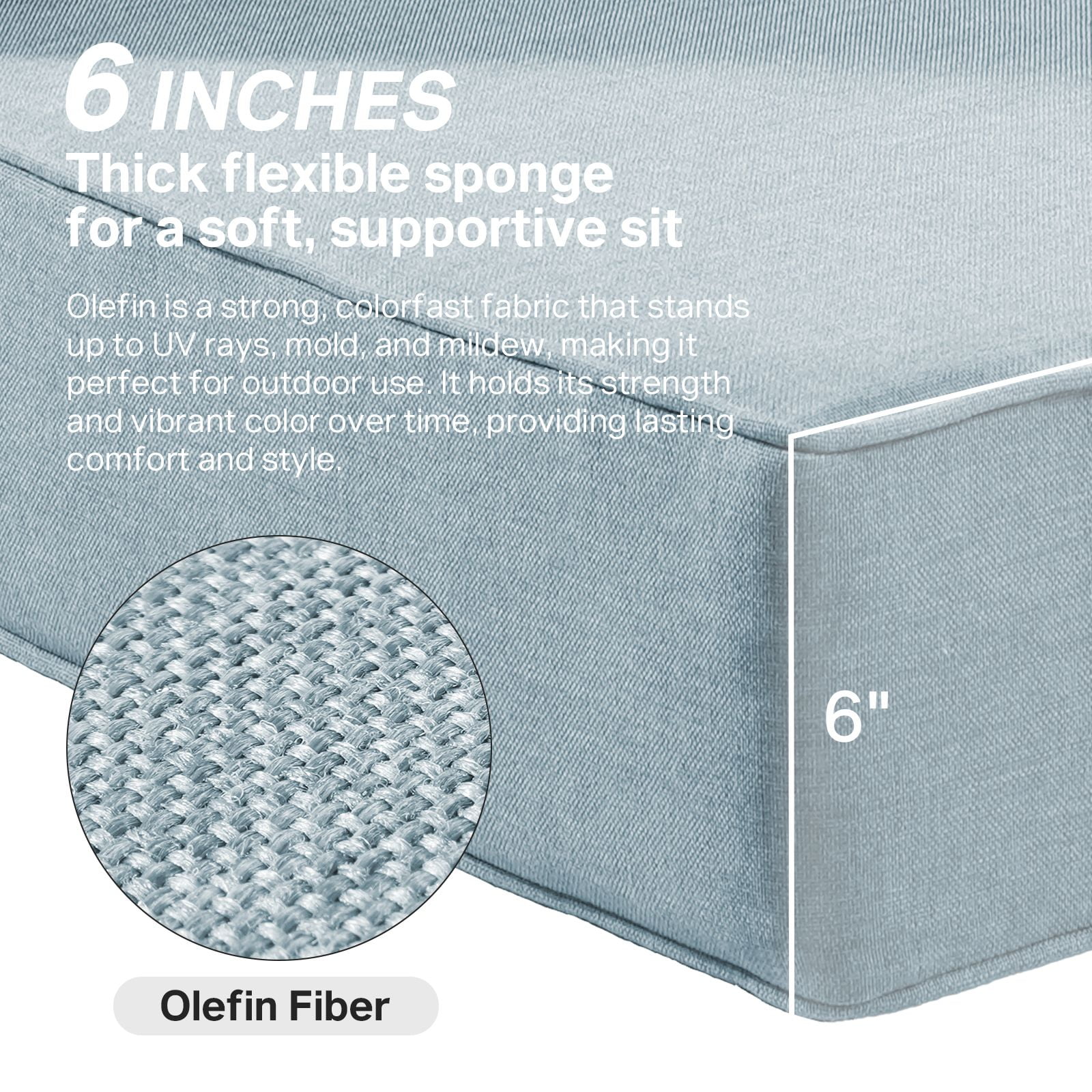 Opohoro Outdoor Deep Seat Cushion Set, 24"x24"x6", Water Resistant & UV Resistant Comfortable Furniture Cushions for Patio Chair, Sofa, Loveseat