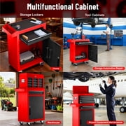 SEIZEEN 5-Drawer Tool Chest,Tool Cabinet on Wheels with Keyed Locking System and Drawer Liners, Tool Chest with Link Buckle for Warehouse and Garage