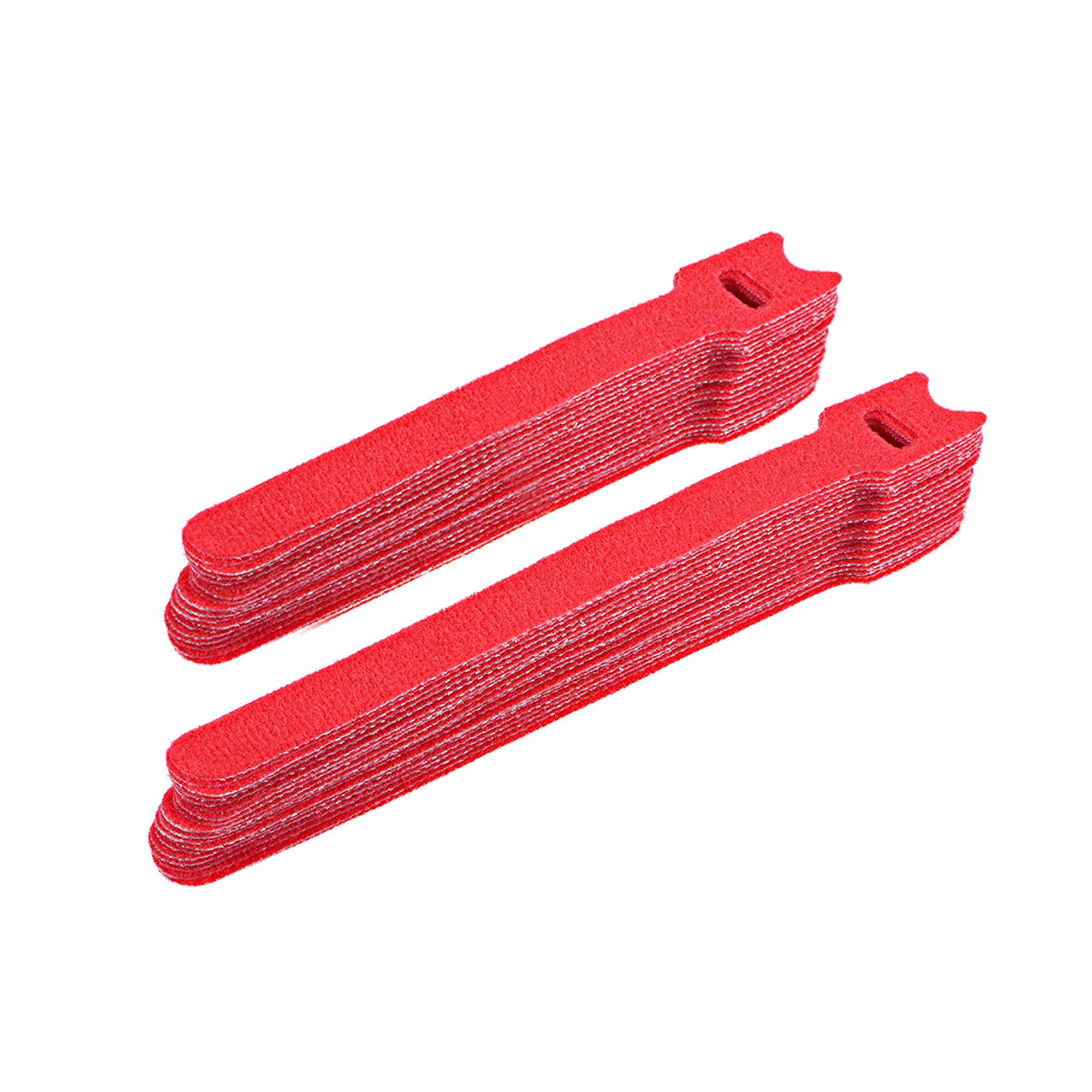 Reusable Cable Ties 6 Inch & 8 Inch Hook and Loop Cord Wrap Red
