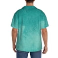 thumbnail image 5 of Lafuoo Teal Turquoise1 Pattern Men's Cuban Collar Short Sleeve Shirt, Button-Down Resort Beach Pocket Shirt-XX-Large, 5 of 7